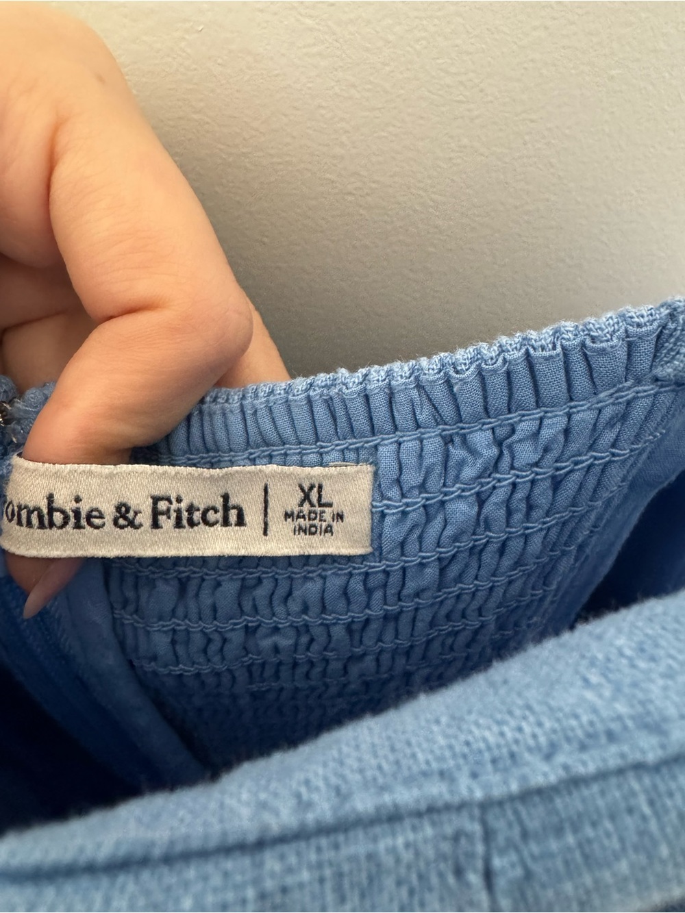 Abercrombie & Fitch Linen Square-Neck Midi Dress with Pockets in Blue - size XL - Picture 5 of 5